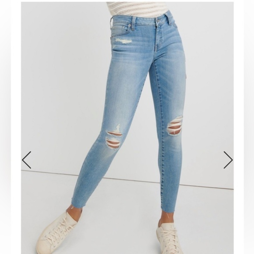 Lucky Brand Lolita Skinny Destroyed Raw Hem Light Wash Jeans 4/27
